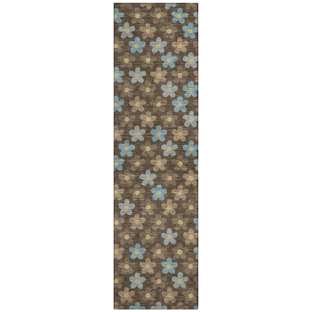 Machine Washable Indoor/Outdoor Chantille ACN2569 Brown 2'3" x 7'6" Runner Rug. Picture 1