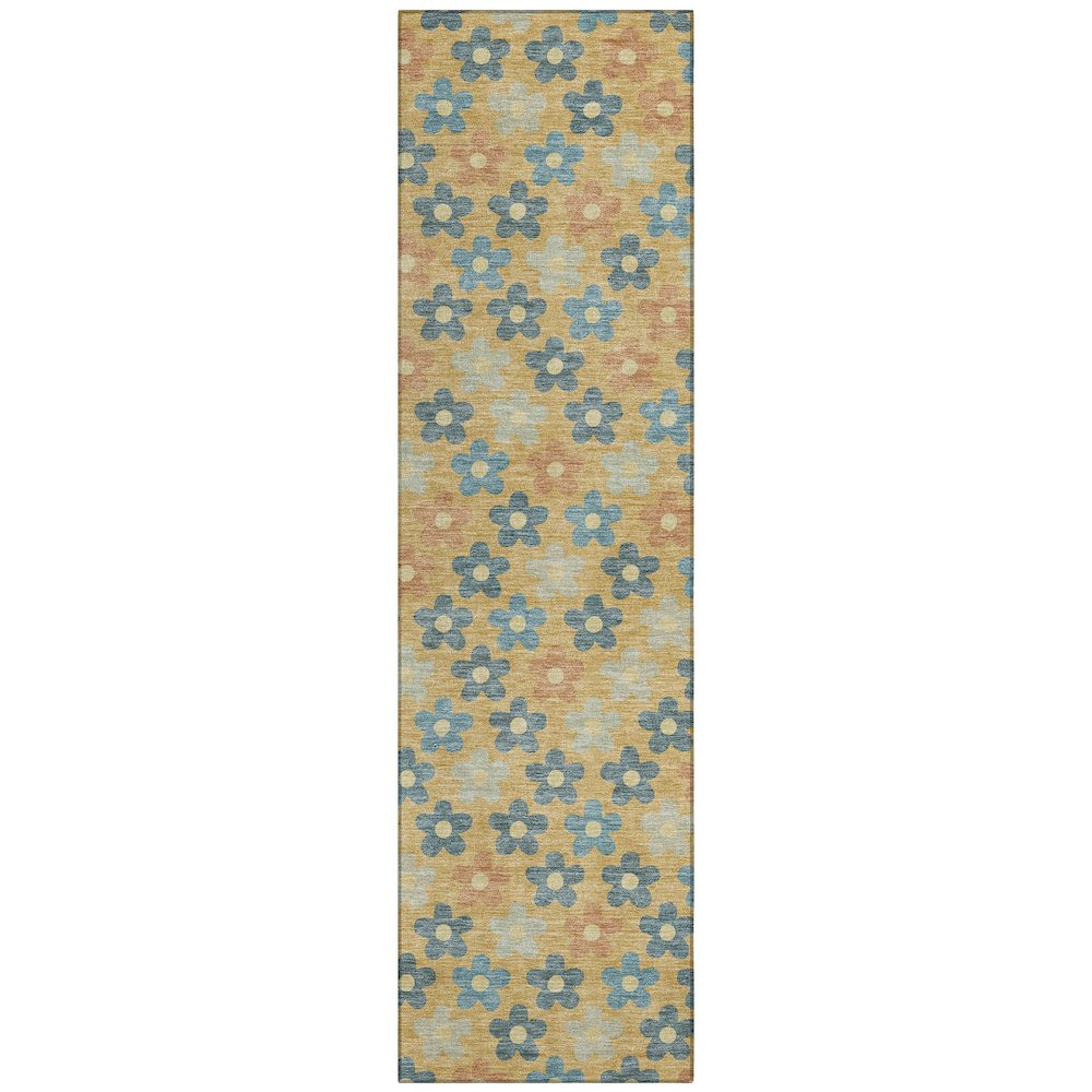 Machine Washable Indoor/Outdoor Chantille ACN2569 Gold 2'3" x 7'6" Runner Rug. Picture 1