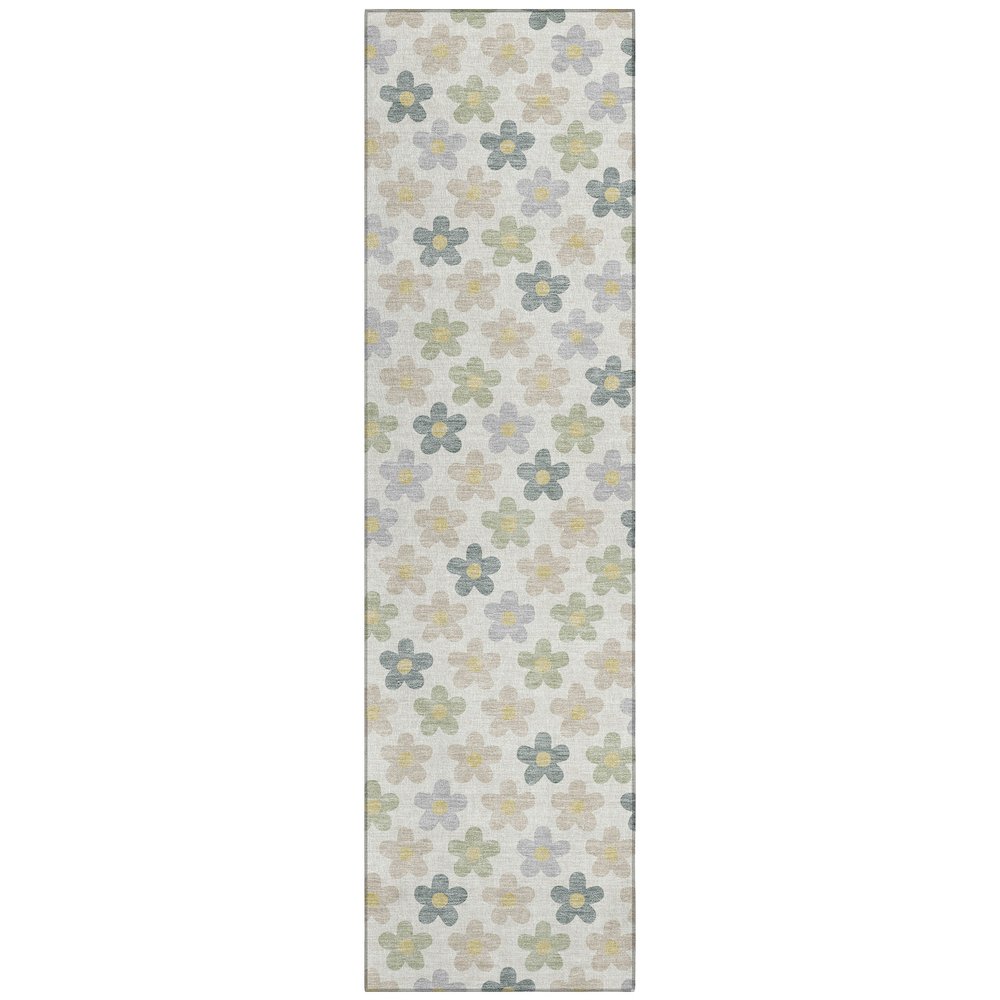 Machine Washable Indoor/Outdoor Chantille ACN2569 Ivory 2'3" x 7'6" Runner Rug. Picture 1
