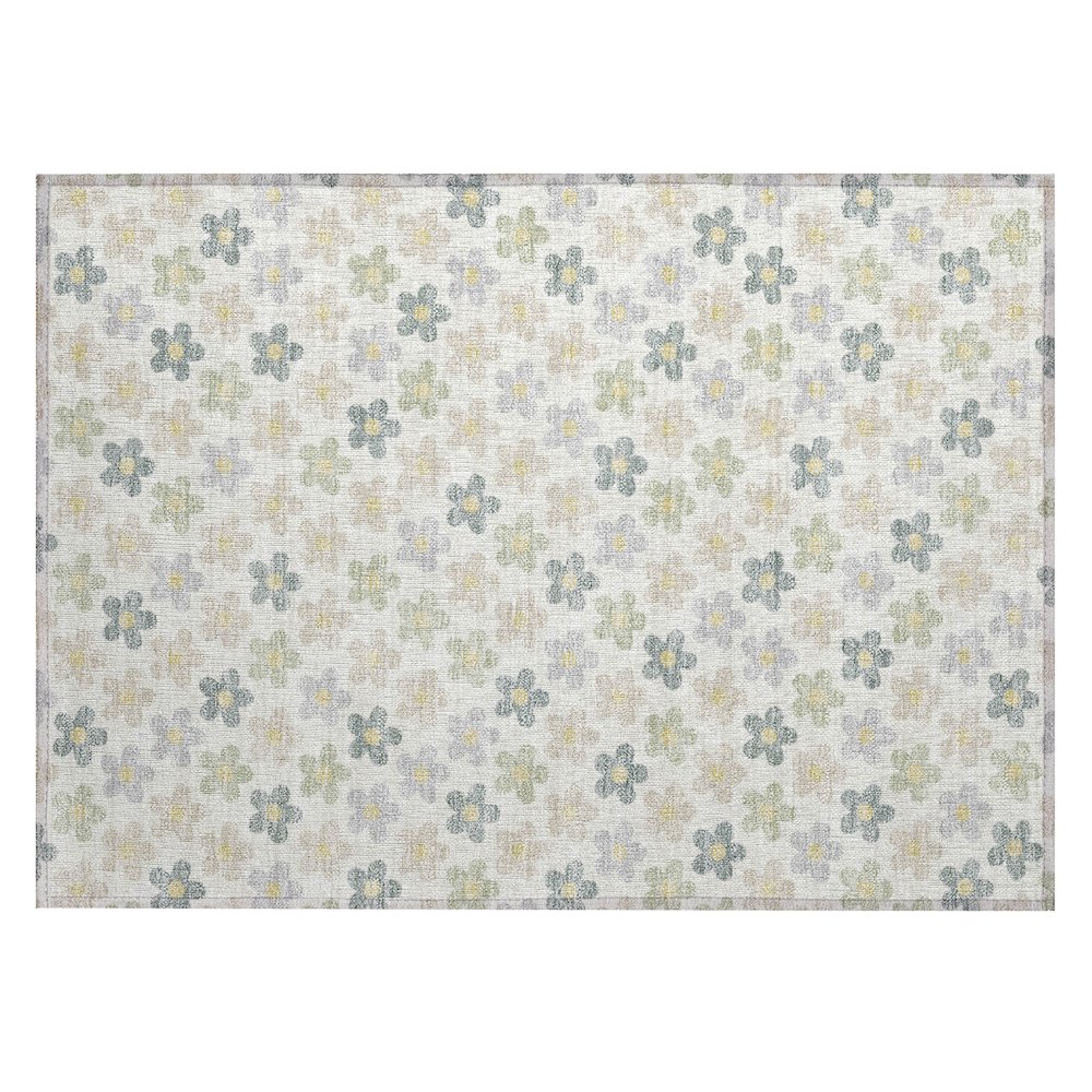 Machine Washable Indoor/Outdoor Chantille ACN2569 Ivory 1'8" x 2'6" Rug. Picture 1