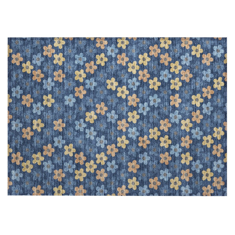 Machine Washable Indoor/Outdoor Chantille ACN2569 Blue 1'8" x 2'6" Rug. Picture 1