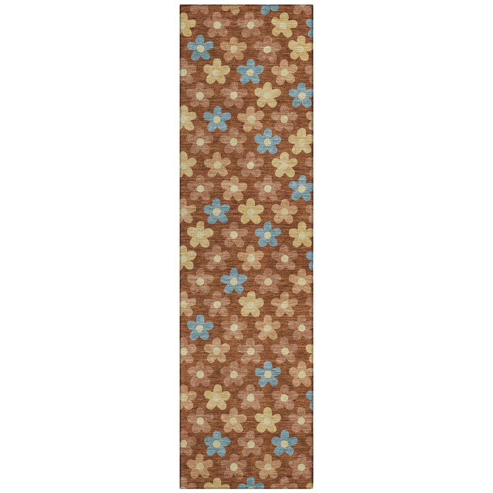Machine Washable Indoor/Outdoor Chantille ACN2569 Orange 2'3" x 7'6" Runner Rug. Picture 1