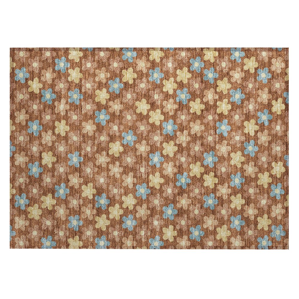 Machine Washable Indoor/Outdoor Chantille ACN2569 Orange 1'8" x 2'6" Rug. Picture 1