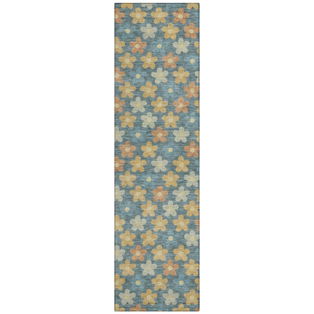 Machine Washable Indoor/Outdoor Chantille ACN2569 Teal 2'3" x 7'6" Runner Rug. Picture 1