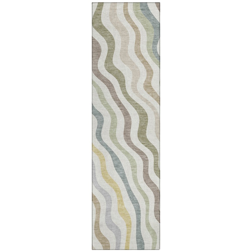 Machine Washable Indoor/Outdoor Chantille ACN2570 Ivory 2'3" x 7'6" Runner Rug. Picture 1