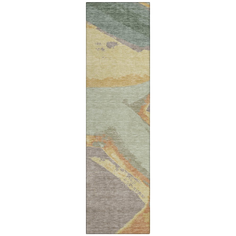 Machine Washable Indoor/Outdoor Chantille ACN2571 Green 2'3" x 7'6" Runner Rug. Picture 1