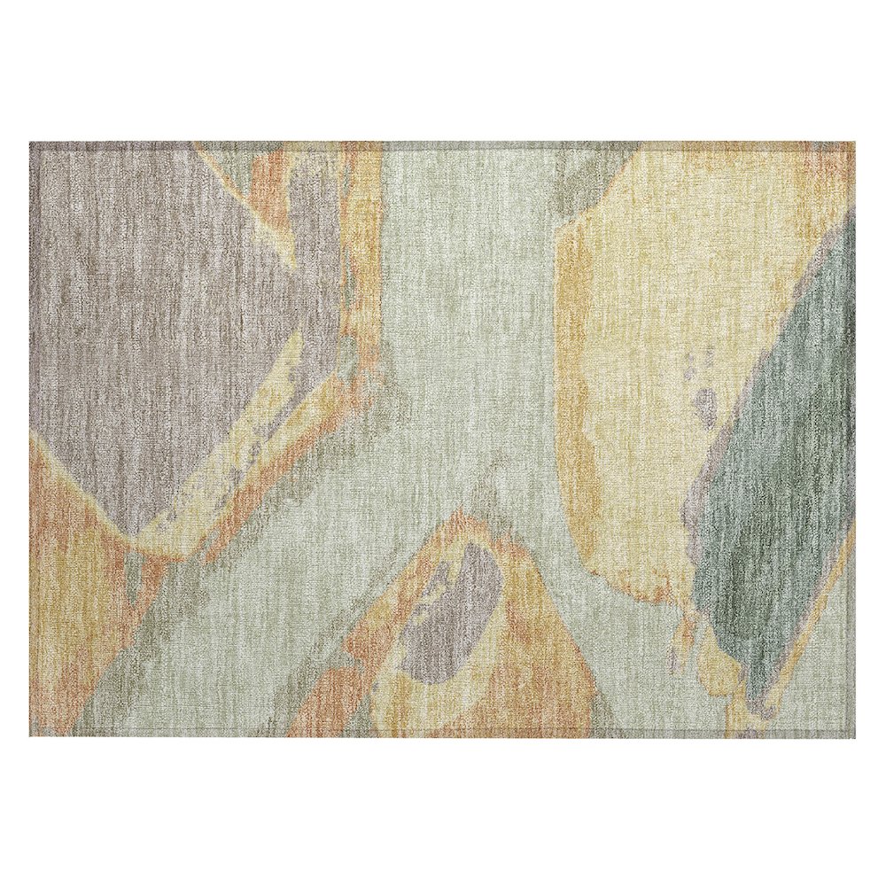 Machine Washable Indoor/Outdoor Chantille ACN2571 Green 1'8" x 2'6" Rug. Picture 1