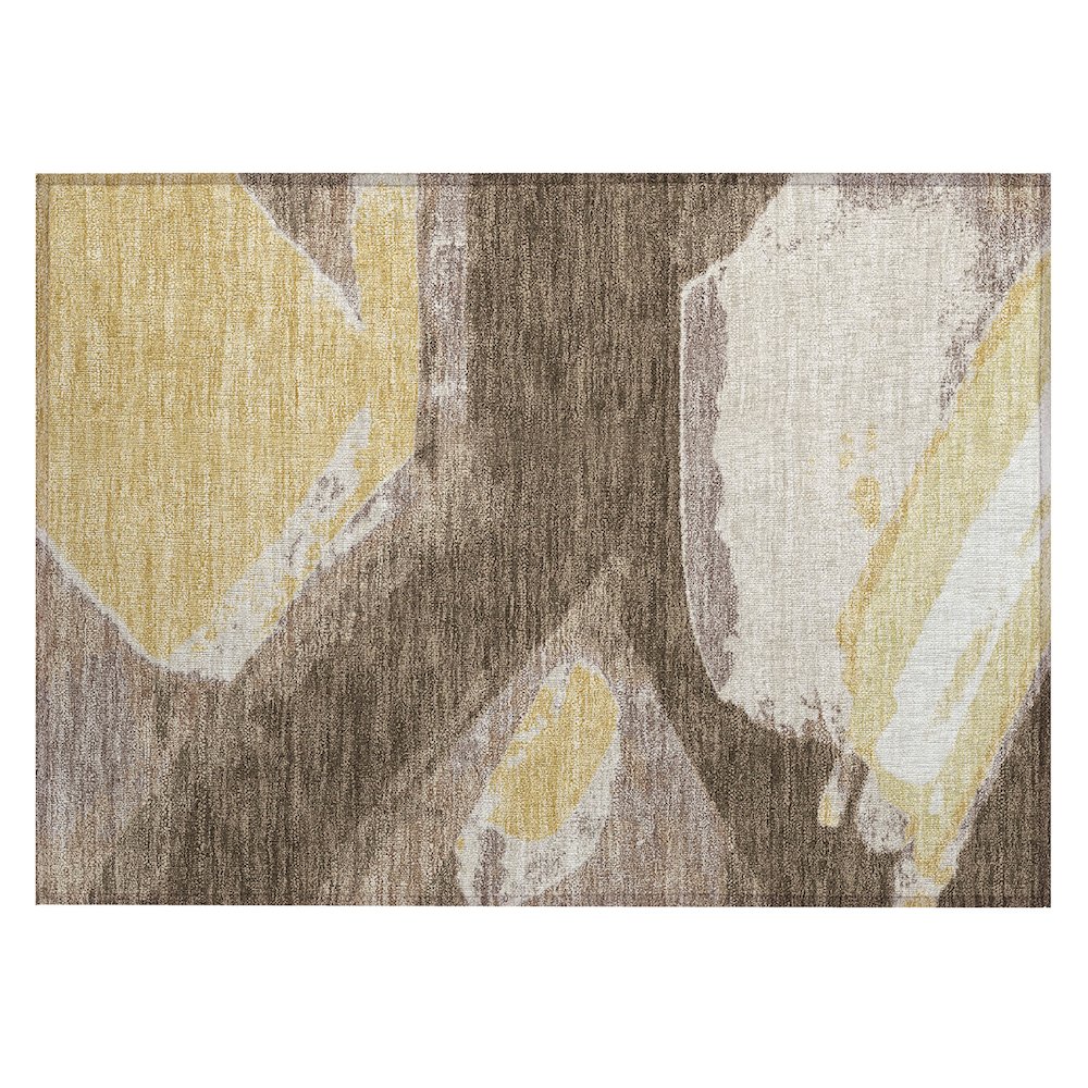 Machine Washable Indoor/Outdoor Chantille ACN2571 Brown 1'8" x 2'6" Rug. Picture 1