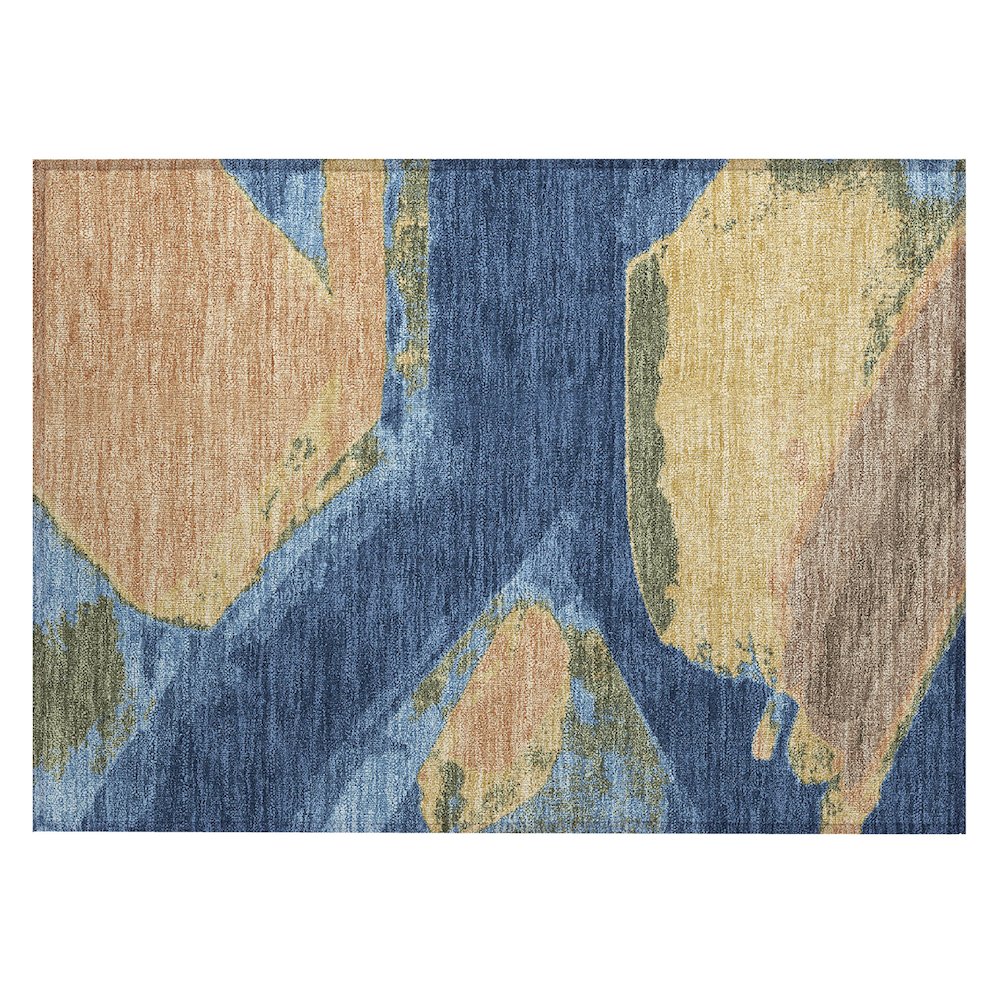 Machine Washable Indoor/Outdoor Chantille ACN2571 Blue 1'8" x 2'6" Rug. Picture 1