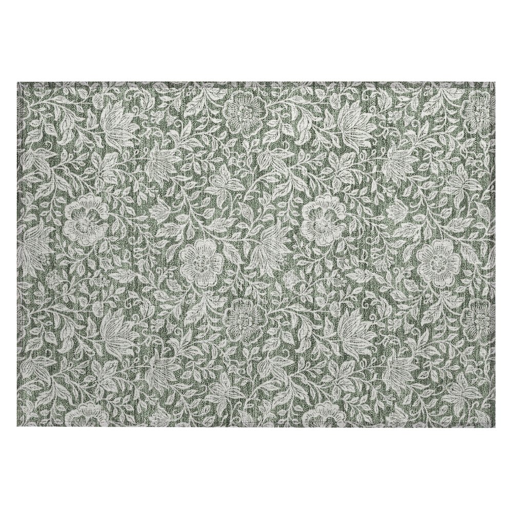 Machine Washable Indoor/Outdoor Chantille ACN2572 Green 1'8" x 2'6" Rug. Picture 1