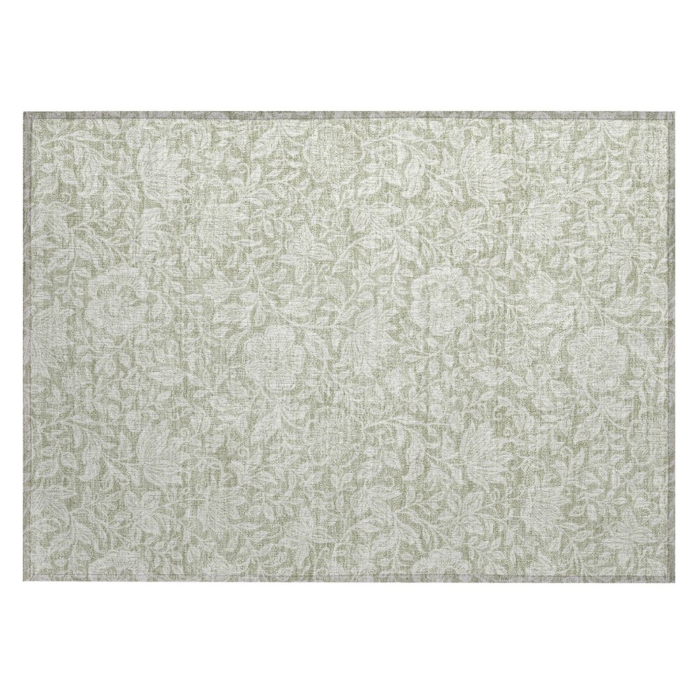 Machine Washable Indoor/Outdoor Chantille ACN2572 Green 1'8" x 2'6" Rug. Picture 1