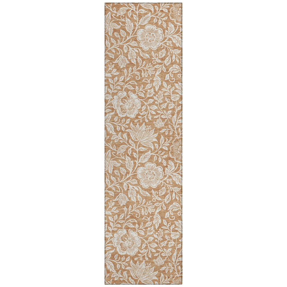 Machine Washable Indoor/Outdoor Chantille ACN2572 Orange 2'3" x 7'6" Runner Rug. Picture 1
