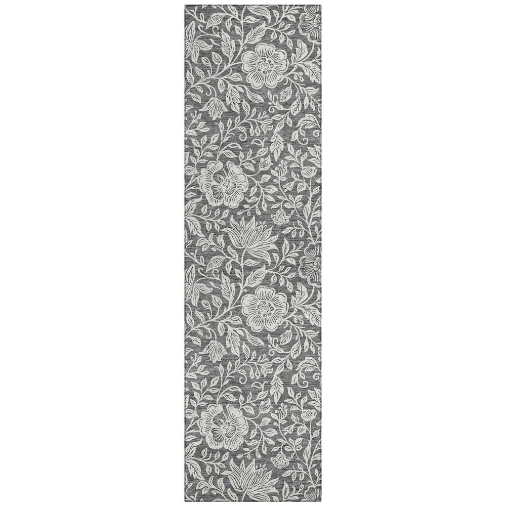 Machine Washable Indoor/Outdoor Chantille ACN2572 Gray 2'3" x 7'6" Runner Rug. Picture 1
