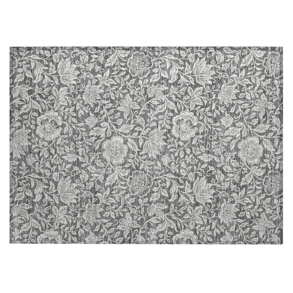 Machine Washable Indoor/Outdoor Chantille ACN2572 Gray 1'8" x 2'6" Rug. Picture 1