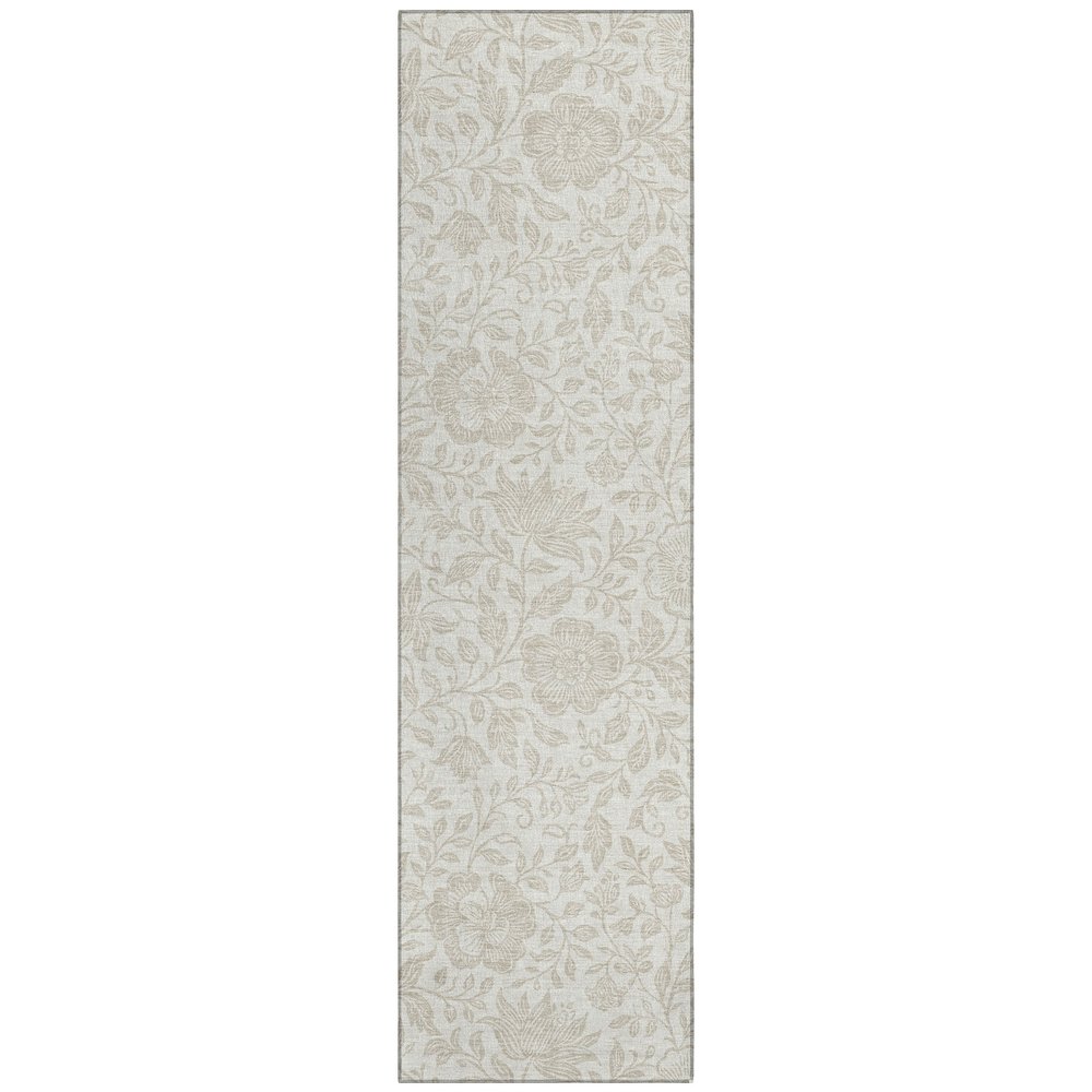 Machine Washable Indoor/Outdoor Chantille ACN2572 Ivory 2'3" x 7'6" Runner Rug. Picture 1