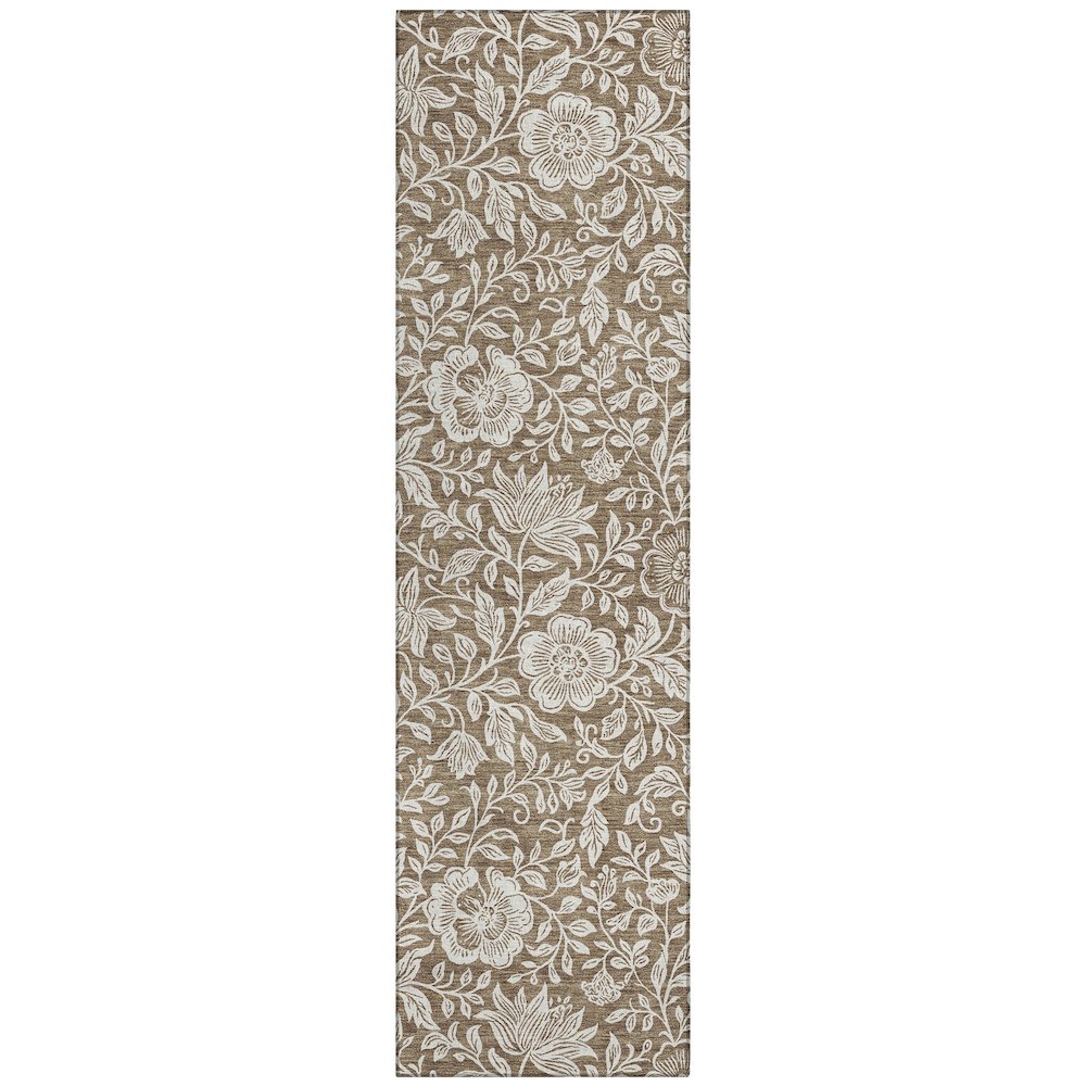 Machine Washable Indoor/Outdoor Chantille ACN2572 Brown 2'3" x 7'6" Runner Rug. Picture 1