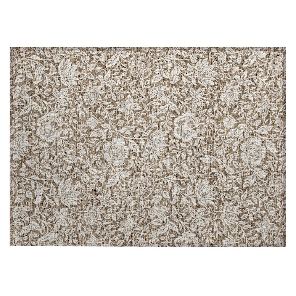 Machine Washable Indoor/Outdoor Chantille ACN2572 Brown 1'8" x 2'6" Rug. Picture 1