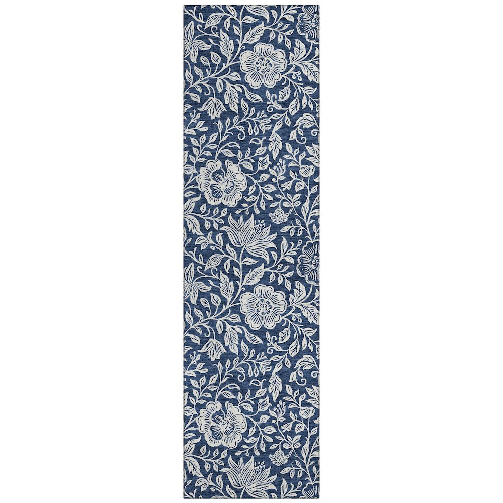 Machine Washable Indoor/Outdoor Chantille ACN2572 Blue 2'3" x 7'6" Runner Rug. Picture 1