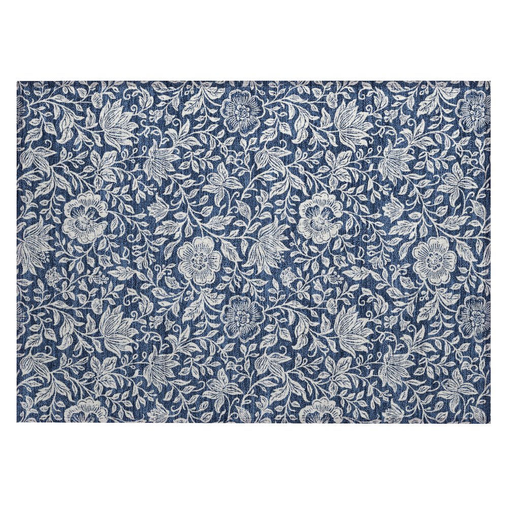 Machine Washable Indoor/Outdoor Chantille ACN2572 Blue 1'8" x 2'6" Rug. Picture 1
