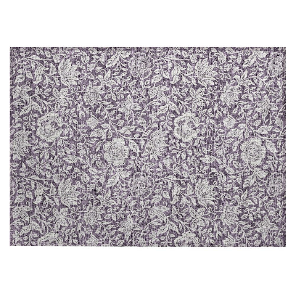 Machine Washable Indoor/Outdoor Chantille ACN2572 Purple 1'8" x 2'6" Rug. Picture 1