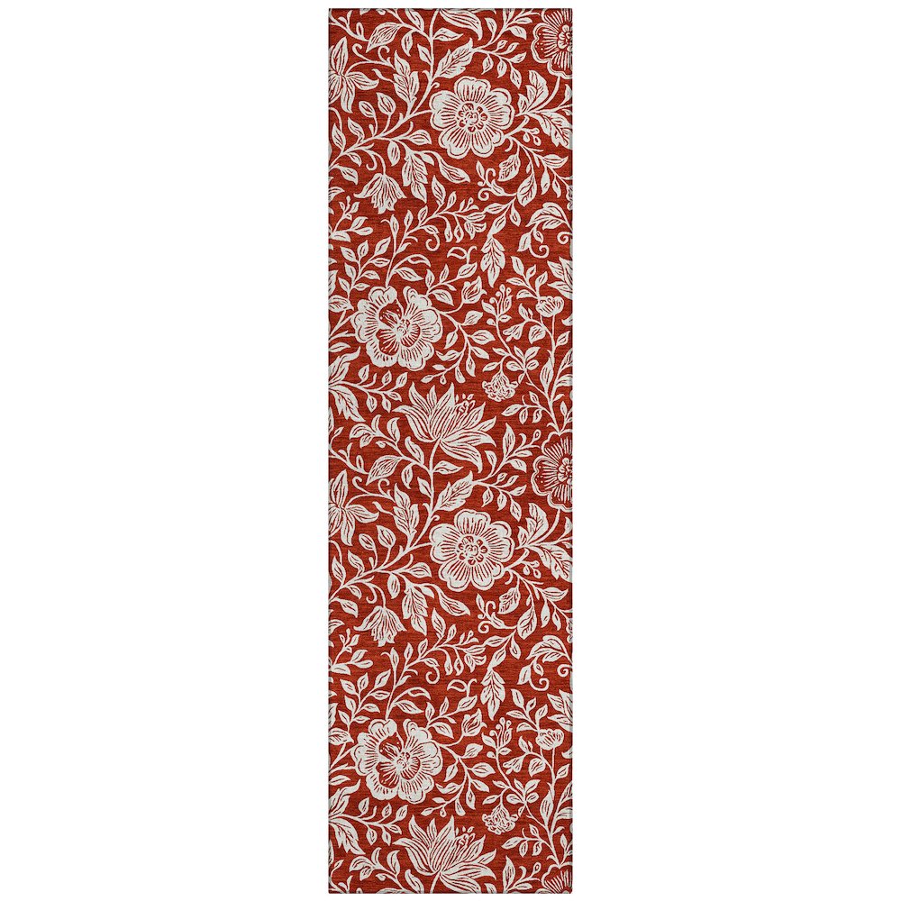 Machine Washable Indoor/Outdoor Chantille ACN2572 Red 2'3" x 7'6" Runner Rug. Picture 1