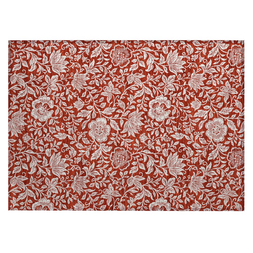 Machine Washable Indoor/Outdoor Chantille ACN2572 Red 1'8" x 2'6" Rug. Picture 1