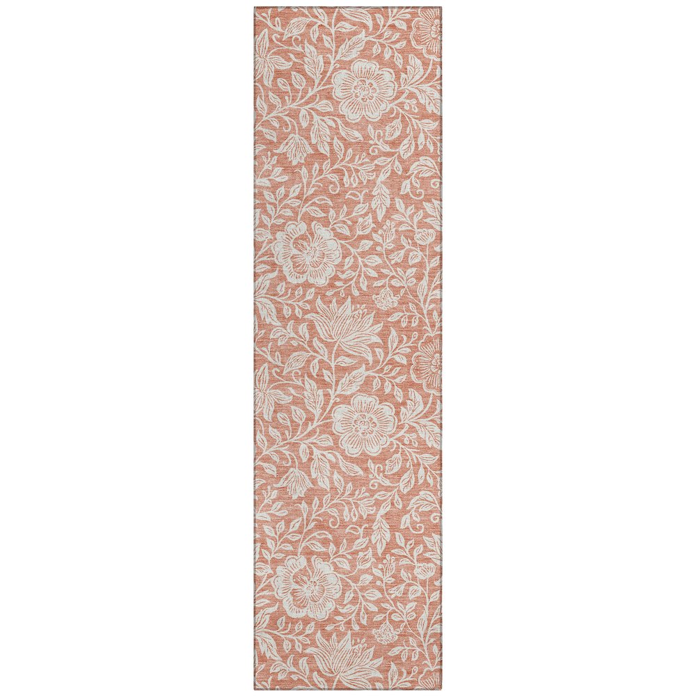 Machine Washable Indoor/Outdoor Chantille ACN2572 Orange 2'3" x 7'6" Runner Rug. Picture 1