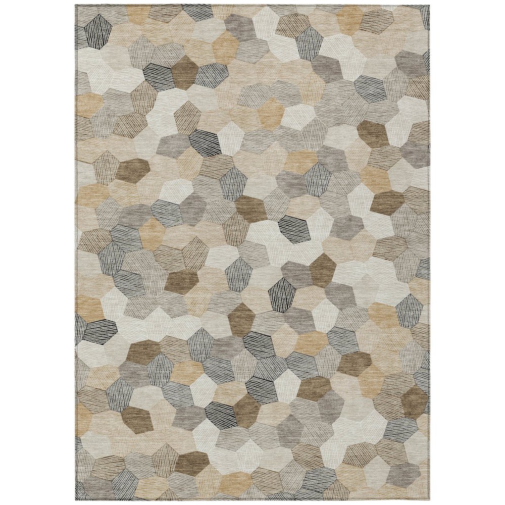 Machine Washable Indoor/Outdoor Chantille ACN2573 Brown 2'6" x 3'10" Rug. Picture 1