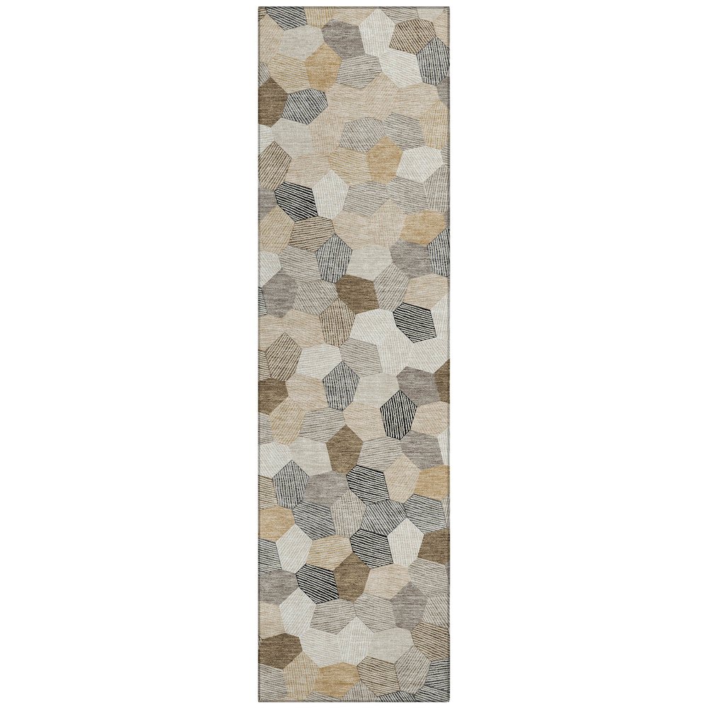 Machine Washable Indoor/Outdoor Chantille ACN2573 Brown 2'3" x 7'6" Runner Rug. Picture 1