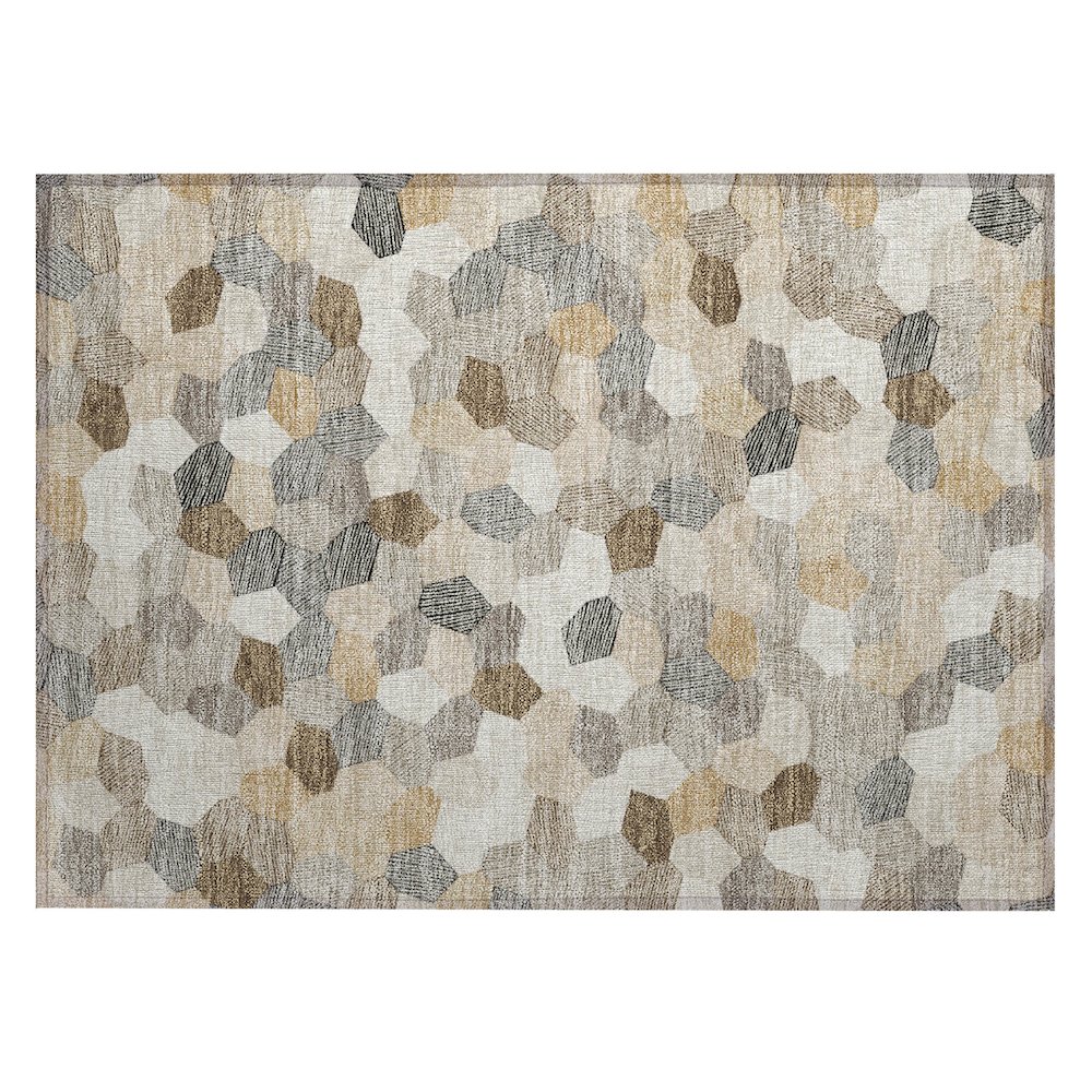 Machine Washable Indoor/Outdoor Chantille ACN2573 Brown 1'8" x 2'6" Rug. Picture 1