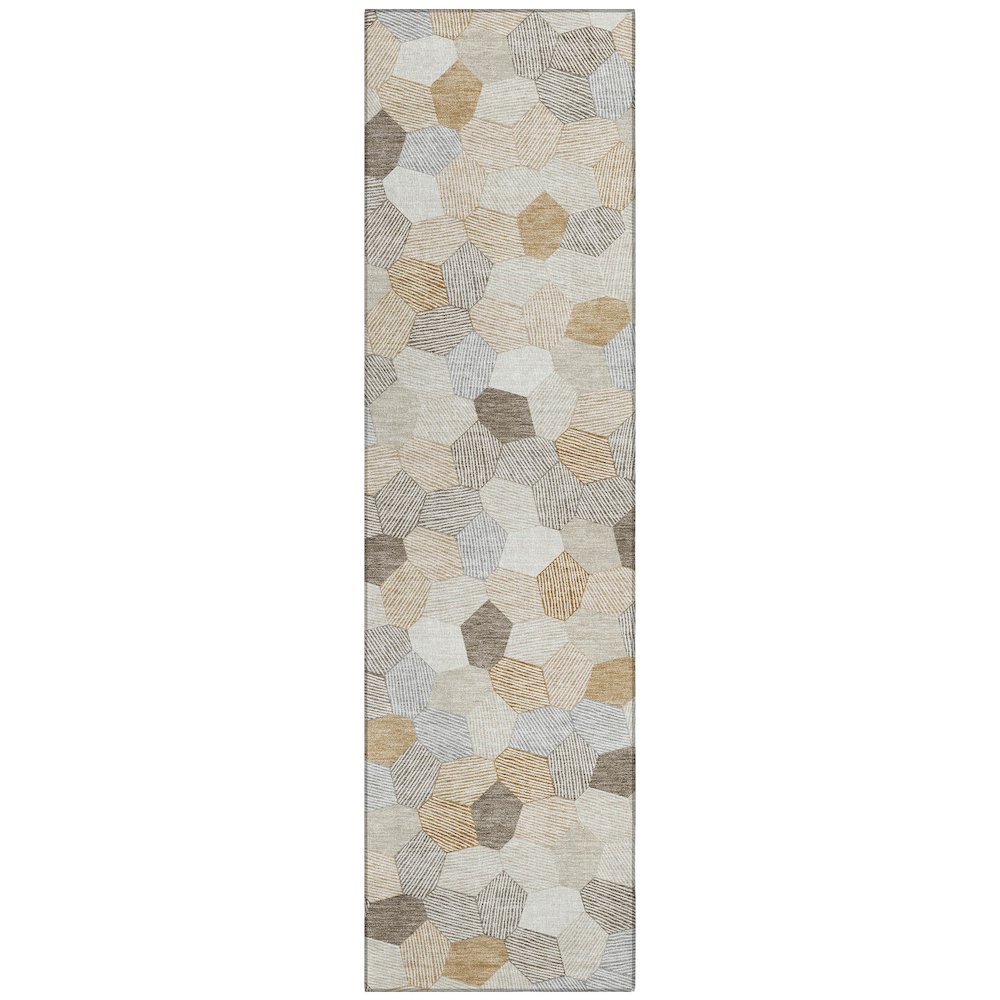 Machine Washable Indoor/Outdoor Chantille ACN2573 Ivory 2'3" x 7'6" Runner Rug. Picture 1