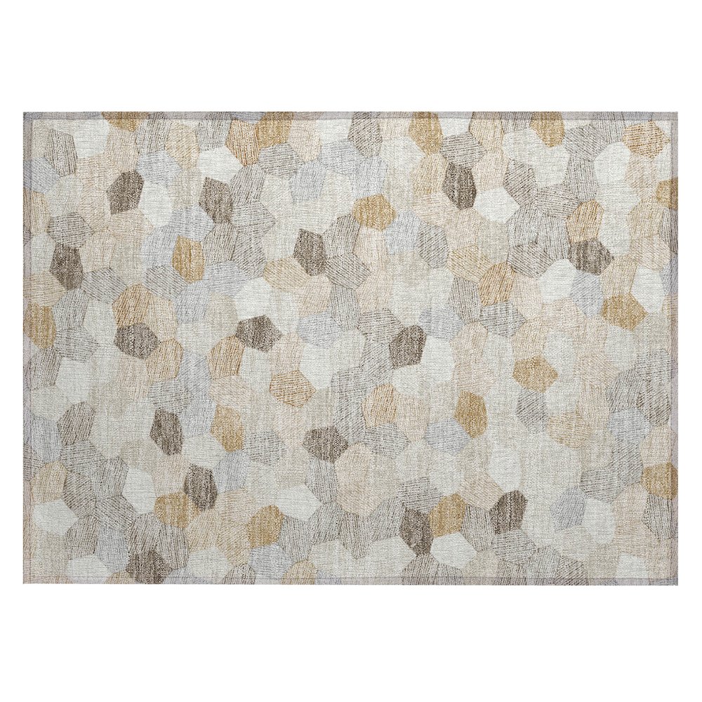 Machine Washable Indoor/Outdoor Chantille ACN2573 Ivory 1'8" x 2'6" Rug. Picture 1