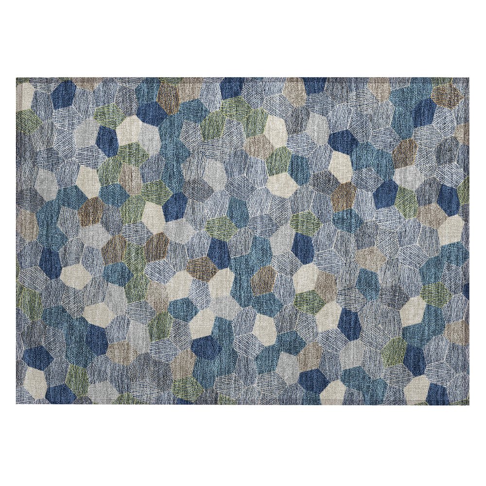 Machine Washable Indoor/Outdoor Chantille ACN2573 Blue 1'8" x 2'6" Rug. Picture 1
