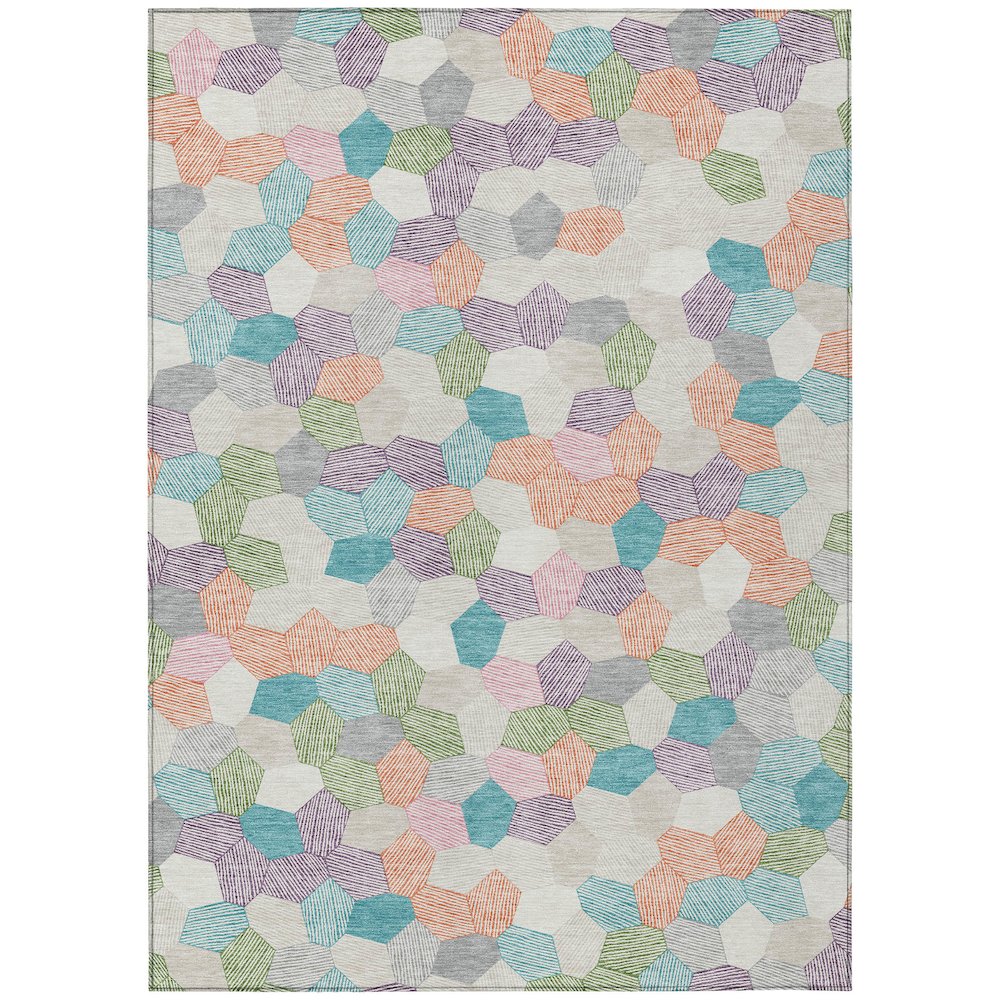 Machine Washable Indoor/Outdoor Chantille ACN2573 Ivory 2'6" x 3'10" Rug. Picture 1