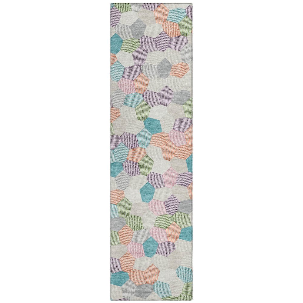 Machine Washable Indoor/Outdoor Chantille ACN2573 Ivory 2'3" x 7'6" Runner Rug. Picture 1