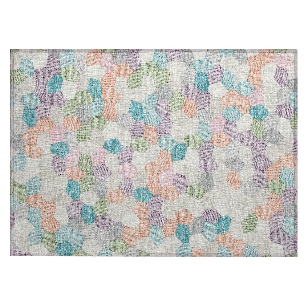 Machine Washable Indoor/Outdoor Chantille ACN2573 Ivory 1'8" x 2'6" Rug. Picture 1