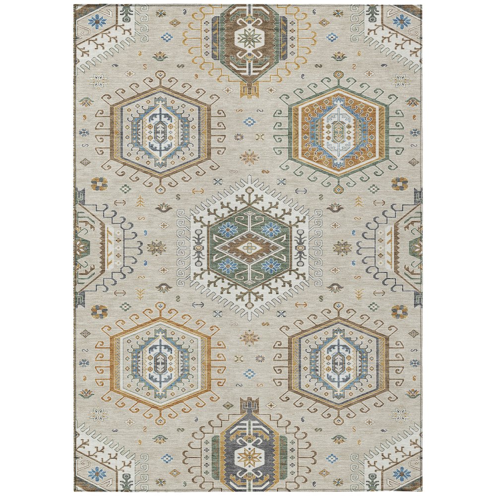 Machine Washable Indoor/Outdoor Chantille ACN2574 Brown 2'6" x 3'10" Rug. Picture 1