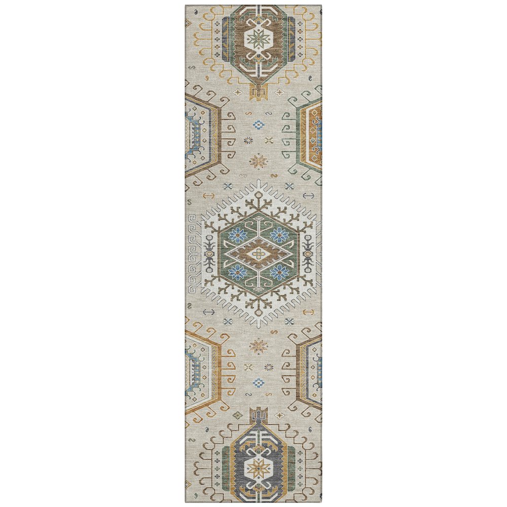 Machine Washable Indoor/Outdoor Chantille ACN2574 Brown 2'3" x 7'6" Runner Rug. Picture 1