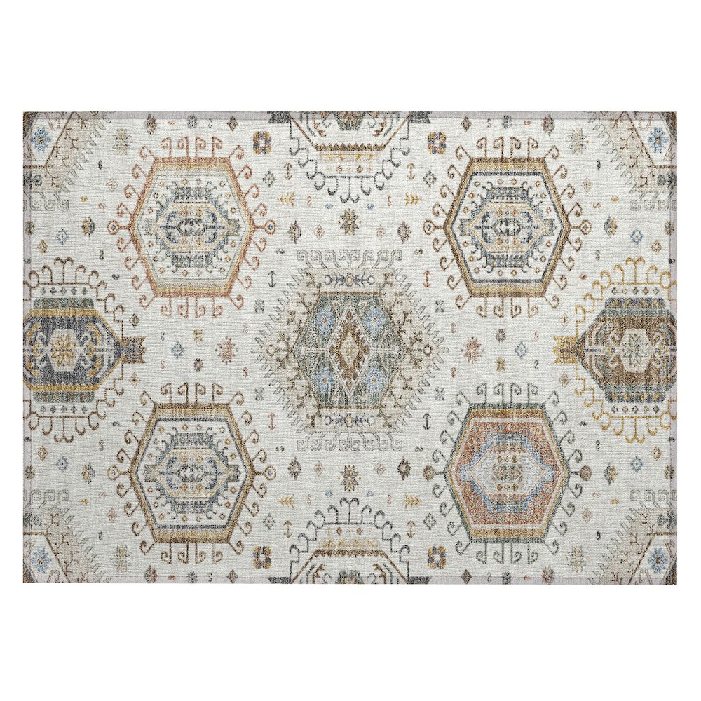 Machine Washable Indoor/Outdoor Chantille ACN2574 Ivory 1'8" x 2'6" Rug. Picture 1