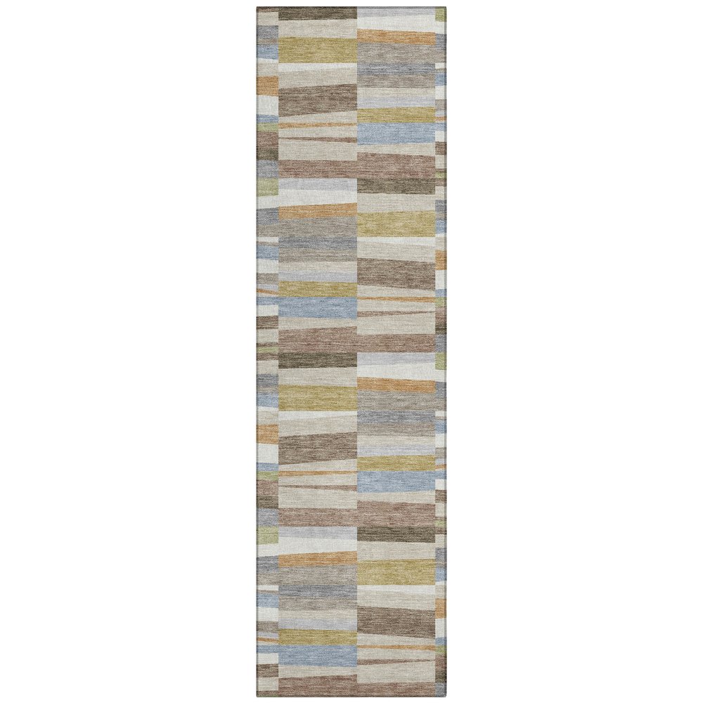 Machine Washable Indoor/Outdoor Chantille ACN2575 Brown 2'3" x 7'6" Runner Rug. Picture 1