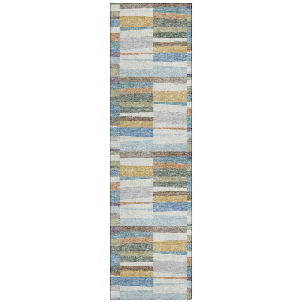 Machine Washable Indoor/Outdoor Chantille ACN2575 Blue 2'3" x 7'6" Runner Rug. Picture 1