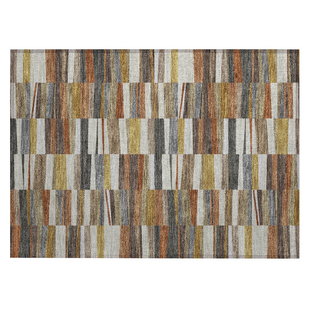 Machine Washable Indoor/Outdoor Chantille ACN2575 Brown 1'8" x 2'6" Rug. Picture 1