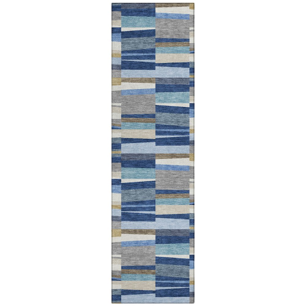 Machine Washable Indoor/Outdoor Chantille ACN2575 Blue 2'3" x 7'6" Runner Rug. Picture 1