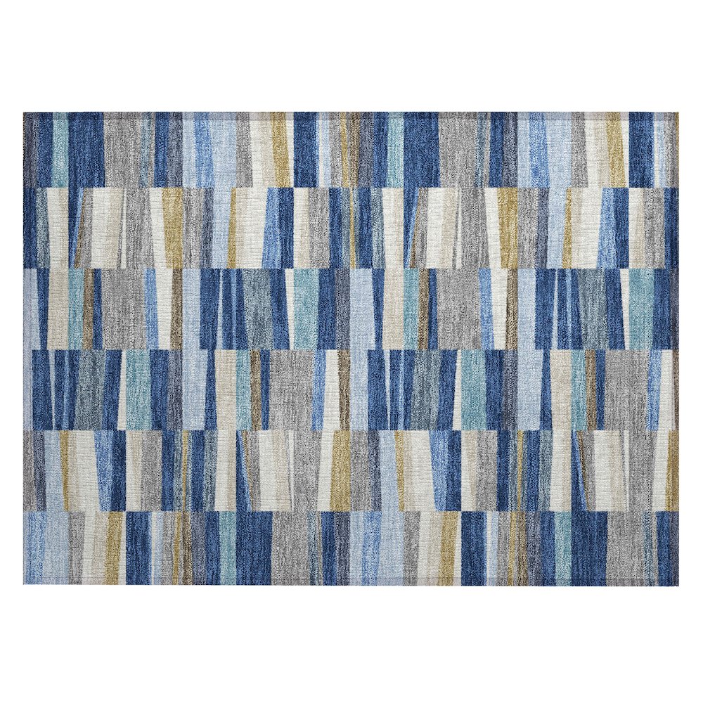 Machine Washable Indoor/Outdoor Chantille ACN2575 Blue 1'8" x 2'6" Rug. Picture 1