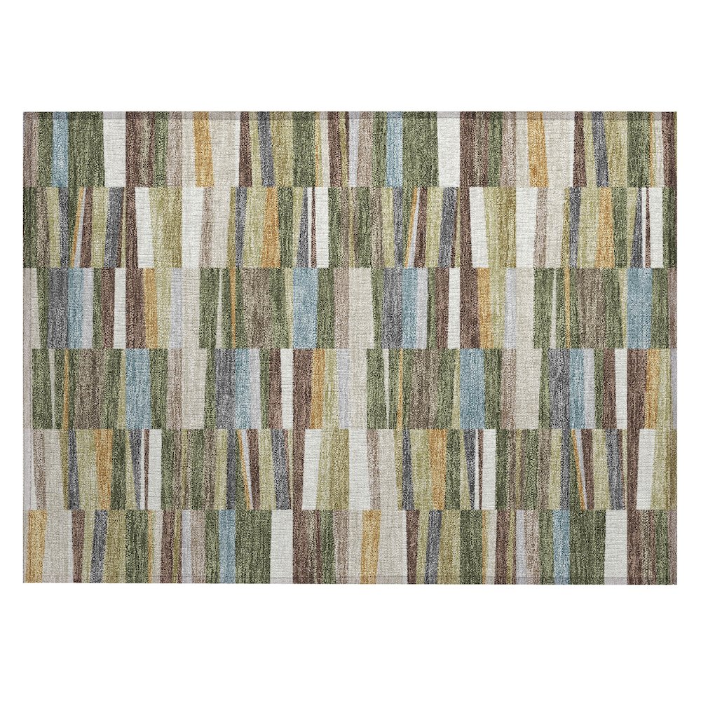 Machine Washable Indoor/Outdoor Chantille ACN2575 Green 1'8" x 2'6" Rug. Picture 1