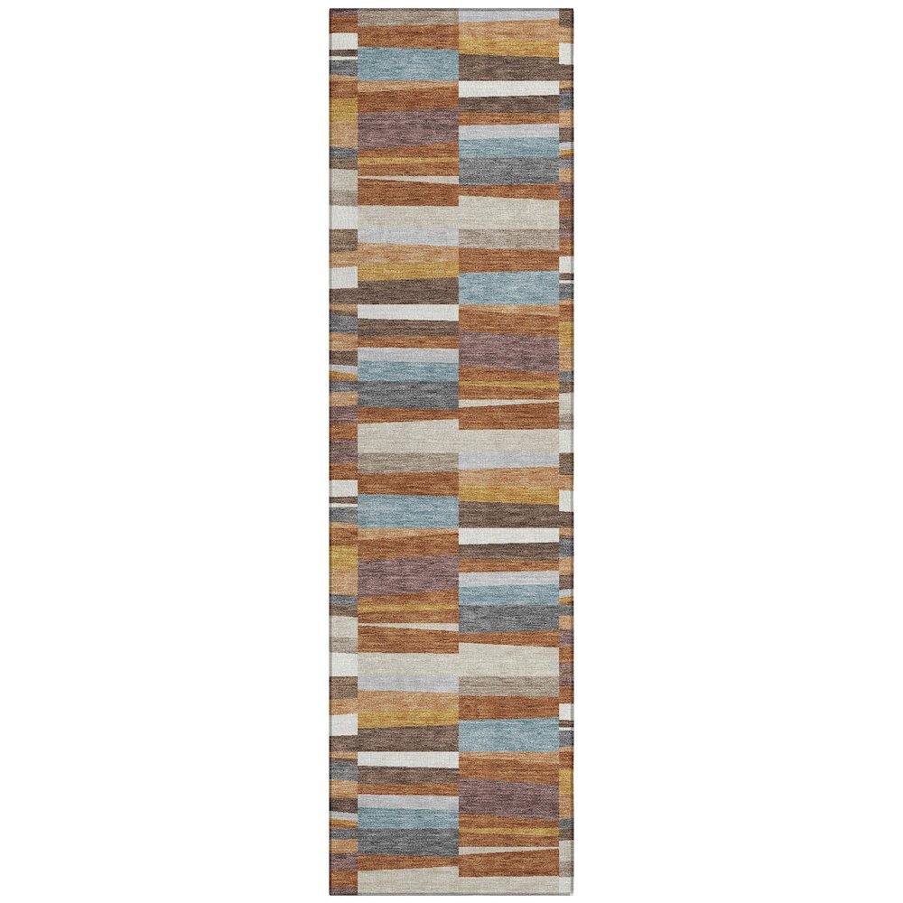 Machine Washable Indoor/Outdoor Chantille ACN2575 Orange 2'3" x 7'6" Runner Rug. Picture 1