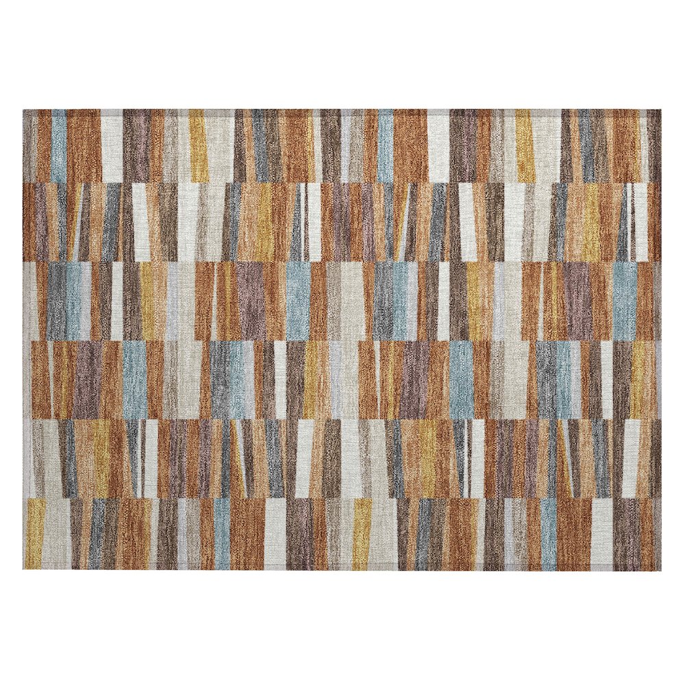 Machine Washable Indoor/Outdoor Chantille ACN2575 Orange 1'8" x 2'6" Rug. Picture 1