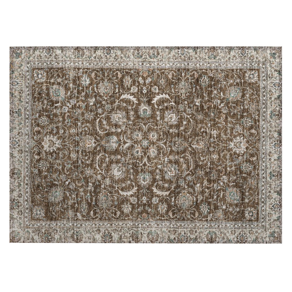 Machine Washable Indoor/Outdoor Chantille ACN2576 Brown 1'8" x 2'6" Rug. Picture 1