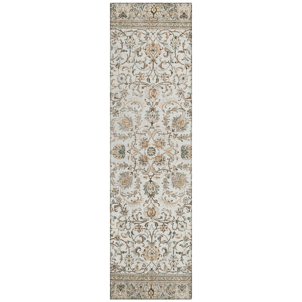 Machine Washable Indoor/Outdoor Chantille ACN2576 Ivory 2'3" x 7'6" Runner Rug. Picture 1
