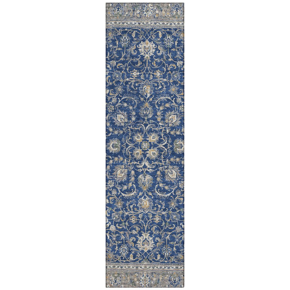 Machine Washable Indoor/Outdoor Chantille ACN2576 Blue 2'3" x 7'6" Runner Rug. Picture 1